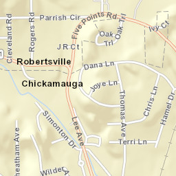 500-598 Lee Avenue, Chickamauga, GA Street Map