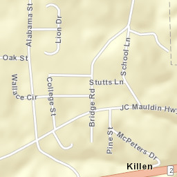 Killen Alabama Street Map