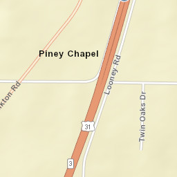 Piney Chapel Alabama Street Map