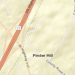 Pinder Hill Alabama Street Map