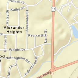 Alexander Heights Alabama Street Map