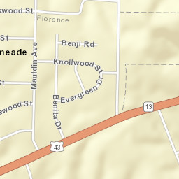 Evergreen Estates Alabama Street Map