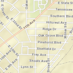 Sheffield Heights Alabama Street Map