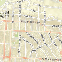 Pulaski Heights Arkansas Street Map
