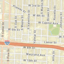 Wilbur D. Mills Freeway, University of Arkansas Medical Scien Street Map