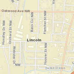 Lincoln Alabama Street Map