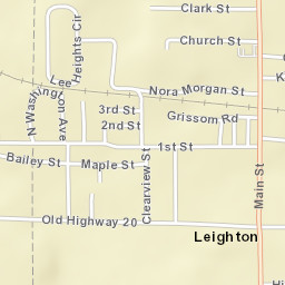 Leighton Alabama Street Map