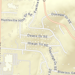 Huntsville Hills Alabama Street Map