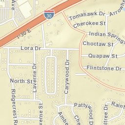 Careywood Arkansas Street Map