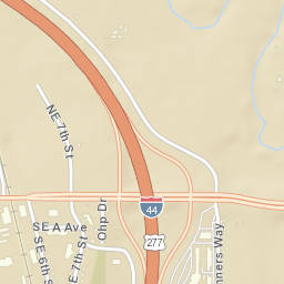 East Gore Boulevard & Interstate 44, Lawton Street Map
