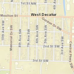 West Decatur Alabama Street Map