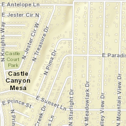 Castle Canyon Mesa Arizona Street Map