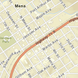 Mena Arkansas Street Map