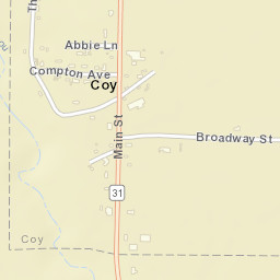 Coy Arkansas Street Map