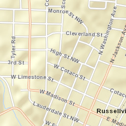 Russellville Alabama Street Map