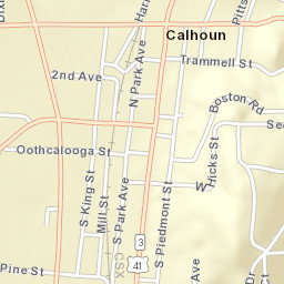 Georgia 3 Calhoun GA 30701 America Street Map