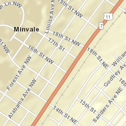 Minvale Alabama Street Map