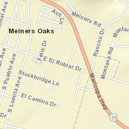 Meiners Oaks California Street Map