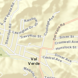 Val Verde California Street Map