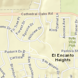 El Encano Heights California Street Map