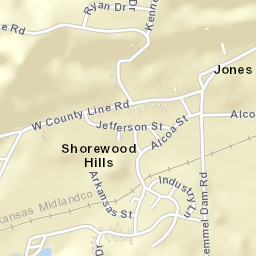 Shorewood Hills Arkansas Street Map