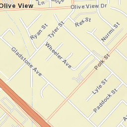 Olive View California Street Map