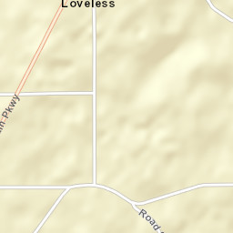 Loveless Alabama Street Map