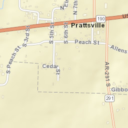 Prattsville Arkansas Street Map