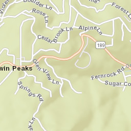 Twin Peaks California Street Map