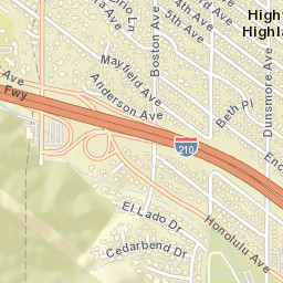 Highway Highlands California Street Map