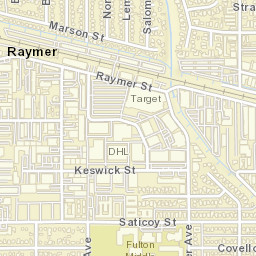 Raymer California Street Map