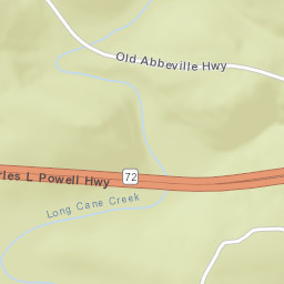 South Carolina 72, Sumter National Forest Street Map