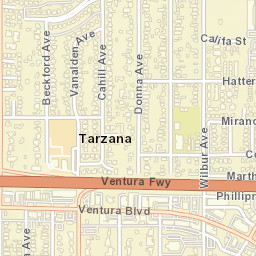 Tarzana California Street Map