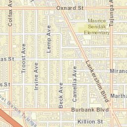 North Hollywood California Street Map