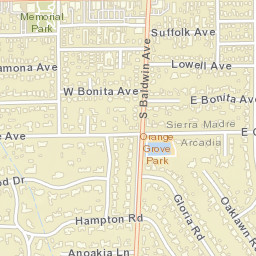 Sierra Madre California Street Map