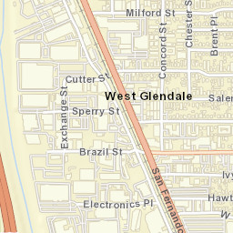 West Glendale California Street Map
