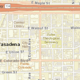 Pasadena, California Street Map