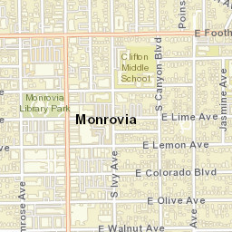 Monrovia California Street Map