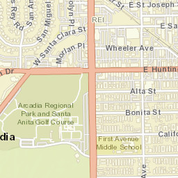 Arcadia California Street Map