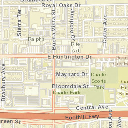 Duarte California Street Map