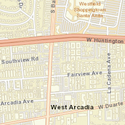 West Arcadia California Street Map