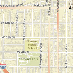 Azusa California Street Map