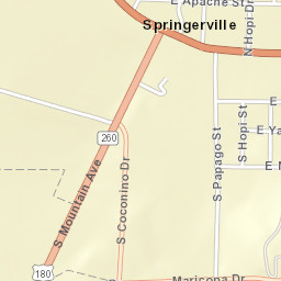 Springerville, AZ, USA Street Map