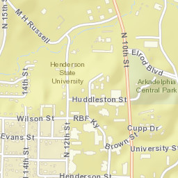 800-998 University Dr, Henderson State University, Arkadelphi Street Map