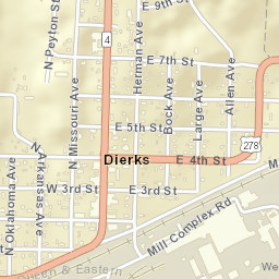 Dierks Arkansas Street Map