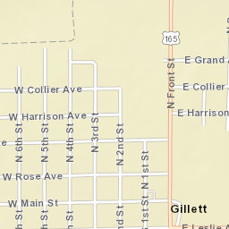 Gillett Arkansas Street Map
