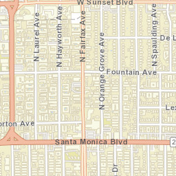 West Hollywood California Street Map