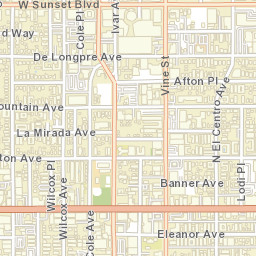 Hollywood, Los Angeles, CA Street Map