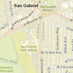 San Gabriel California Street Map