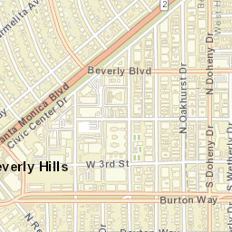 Beverly Hills California Street Map